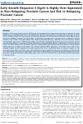 Cover page: Early Growth Response 3 (Egr3) Is Highly Over-Expressed in Non-Relapsing Prostate Cancer but Not in Relapsing Prostate Cancer