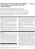 Cover page: Exploratory use of intraprocedural transesophageal echocardiography to guide implantation of the leadless pacemaker