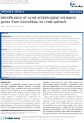 Cover page: Identification of novel antimicrobial resistance genes from microbiota on retail spinach