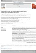 Cover page: Patient-level resource use for injury admissions in Canada: A multicentre retrospective cohort study