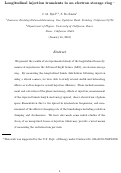 Cover page: Longitudinal injection transients in an electron storage ring