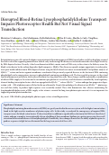 Cover page: Disrupted Blood-Retina Lysophosphatidylcholine Transport Impairs Photoreceptor Health But Not Visual Signal Transduction