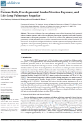 Cover page: Preterm Birth, Developmental Smoke/Nicotine Exposure, and Life-Long Pulmonary Sequelae