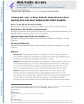 Cover page: Closing the loop: a mixed-methods study about resident learning from outcome feedback after patient handoffs.