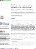 Cover page: Single-nucleus RNA-seq identifies divergent populations of FSHD2 myotube nuclei