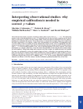 Cover page: Interpreting observational studies: why empirical calibration is needed to correct p‐values