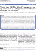 Cover page: The tea plant CsLHT1 and CsLHT6 transporters take up amino acids, as a nitrogen source, from the soil of organic tea plantations