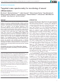 Cover page: Targeted mass spectrometry for monitoring of neural differentiation