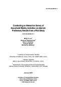 Cover page: Conducting an Interactive Survey of Household Weekly Activities via Internet: Preliminary Results from a Pilot Study