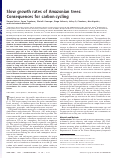 Cover page: Slow growth rates of Amazonian trees: Consequences for carbon cycling