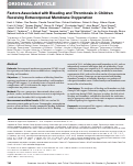 Cover page: Factors Associated with Bleeding and Thrombosis in Children Receiving Extracorporeal Membrane Oxygenation