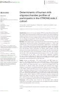 Cover page: Determinants of human milk oligosaccharides profiles of participants in the STRONG kids 2 cohort