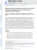 Cover page: Mitochondrial Stress-Initiated Aberrant Activation of the NLRP3 Inflammasome Regulates the Functional Deterioration of Hematopoietic Stem Cell Aging