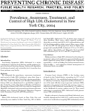 Cover page: Prevalence, awareness, treatment, and control of high LDL cholesterol in New York City, 2004.