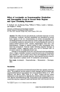 Cover page: Effect of acrylamide on neurotransmitter metabolism and neuropeptide levels in several brain regions and upon circulating hormones