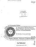 Cover page: AN APPROXIMATE RELATION BETWEEN RESERVE MARGIN, GENERATING CAPACITY, AND LOSS OF LOAD PROBABILITY