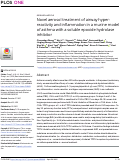 Cover page: Novel aerosol treatment of airway hyper-reactivity and inflammation in a murine model of asthma with a soluble epoxide hydrolase inhibitor