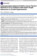 Cover page: Latanoprostene Bunod 0.024% versus Timolol Maleate 0.5% in Subjects with Open-Angle Glaucoma or Ocular Hypertension The APOLLO Study