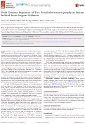 Cover page: Draft Genome Sequences of Two Pseudoalteromonas porphyrae Strains Isolated from Seagrass Sediment