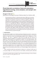 Cover page: Point‐biserial correlation: Interval estimation, hypothesis testing, meta‐analysis, and sample size determination