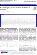 Cover page: Neuroimaging Biomarkers for Alzheimer’s Disease