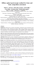 Cover page: Diffuse optical spectroscopic method for tissue and body composition assessment
