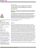 Cover page: Social influences on physical activity for establishing criteria leading to exercise persistence