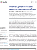 Cover page: Homeostatic plasticity in the retina is associated with maintenance of night vision during retinal degenerative disease.