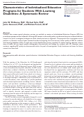 Cover page: Characteristics of Individualized Education Programs for Students With Learning Disabilities: A Systematic Review