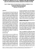 Cover page: A Wireless Sensor for Tool Temperature Measurement and its Integration within a Manufacturing System