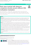 Cover page: Brain areas involved with obsessive-compulsive disorder present different DNA methylation modulation