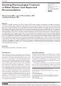 Cover page: Switching Pharmacological Treatment in Wilson Disease: Case Report and Recommendations