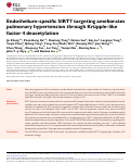 Cover page: Endothelium-specific SIRT7 targeting ameliorates pulmonary hypertension through Krüpple-like factor 4 deacetylation.