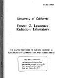 Cover page: THE VAPOR PRESSURE OF INDIUM SULFIDES AS FUNCTIONS OF COMPOSITION AND TEMPERATURE