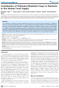 Cover page: Contribution of Pollinator-Mediated Crops to Nutrients in the Human Food Supply