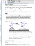 Cover page: Enantiospecific Entry to a Common Decalin Intermediate for the Syntheses of Highly Oxygenated Terpenoids