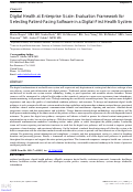 Cover page: Digital Health at Enterprise Scale: Evaluation Framework for Selecting Patient-Facing Software in a Digital-First Health System