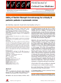 Cover page: Utility of flexible fiberoptic bronchoscopy for critically ill pediatric patients: A systematic review.