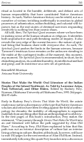 Cover page: Stories That Make the World: Oral Literature of the Indian Peoples of the Inland Northwest. As Told by Lawrence Aripa, Tom Yellowtail, and Other Elders. Edited by Rodney Frey.