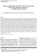 Cover page: Testing a Multivariate Proteomic Panel for Traumatic Brain Injury Biomarker Discovery: A TRACK-TBI Pilot Study.