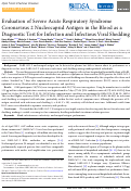 Cover page: Evaluation of Severe Acute Respiratory Syndrome Coronavirus 2 Nucleocapsid Antigen in the Blood as a Diagnostic Test for Infection and Infectious Viral Shedding