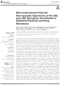 Cover page: Microenvironment-Induced Non-sporadic Expression of the AXL and cKIT Receptors Are Related to Epithelial Plasticity and Drug Resistance