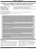 Cover page: Acceptance of Automated Social Risk Scoring in the Emergency Department: Clinician, Staff, and Patient Perspectives