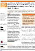 Cover page: Association of diabetes with tooth loss in Hispanic/Latino adults: findings from the Hispanic Community Health Study/Study of Latinos