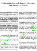 Cover page: Background and Anomaly Learning Methods for Static Gamma-ray Detectors