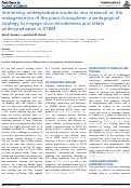 Cover page: Immersing undergraduate students into research on the metagenomics of the plant rhizosphere: a pedagogical strategy to engage civic-mindedness and retain undergraduates in STEM