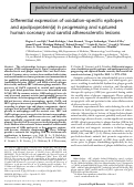 Cover page: Differential expression of oxidation-specific epitopes and apolipoprotein(a) in progressing and ruptured human coronary and carotid atherosclerotic lesions