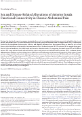 Cover page: Sex and Disease-Related Alterations of Anterior Insula Functional Connectivity in Chronic Abdominal Pain