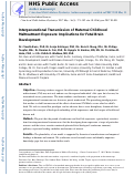 Cover page: Intergenerational Transmission of Maternal Childhood Maltreatment Exposure: Implications for Fetal Brain Development