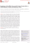 Cover page: Regulation of the Nfkbiz Gene and Its Protein Product IkBζ in Animal Models of Sepsis and Endotoxic Shock.